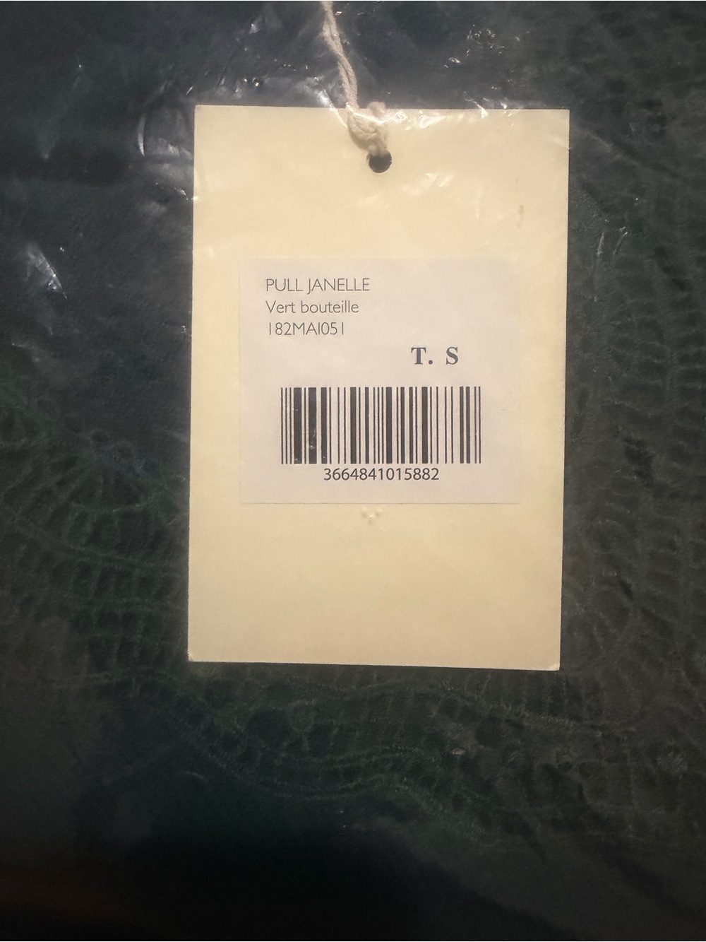 Sezane Teal V-Neck Sweater with Lace Trim - Picture 4 of 4